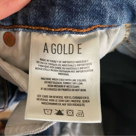 Agolde High Rise Distressed Skinny Jeans Blue Size 26 - Picture 8 of 9